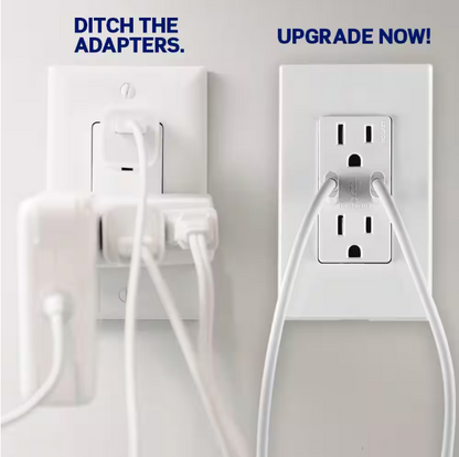 Leviton Decora 15 Amp Tamper Resistant Duplex Outlet with 30W USB-C Power Delivery Charger, Gray (1-Pack)