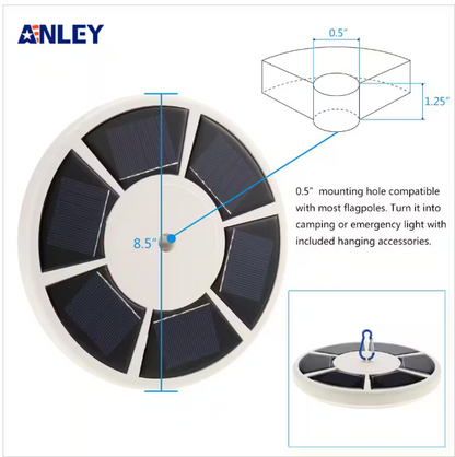 ANLEY 26 LED Solar Powered Flag Pole Light Ultra Bright Full Coverage Flagpole Downlight for Most 15 ft. to 25 ft. Poles