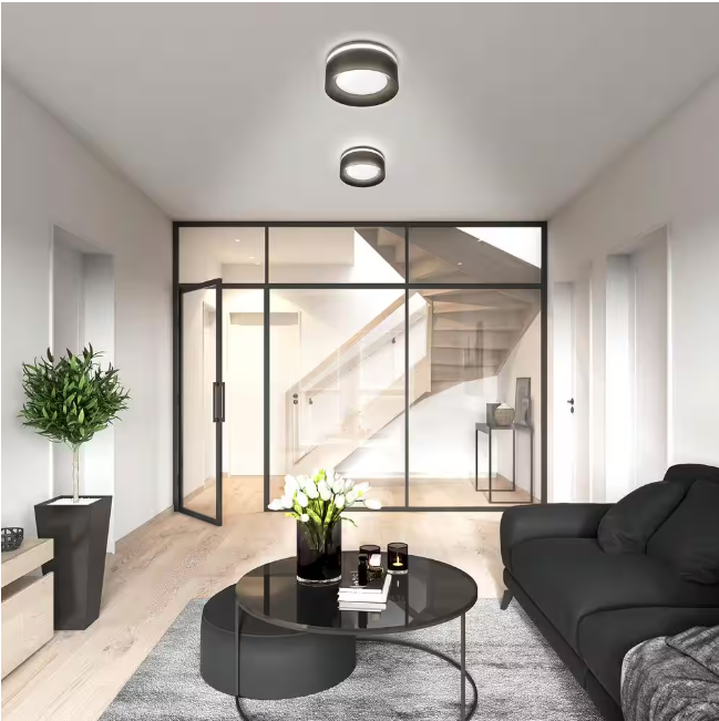 Commercial Electric Flexinstall LED 6 in. Matte Black Dual Band Recessed Ceiling Light for Home with 5CCT + DuoBright Dimming