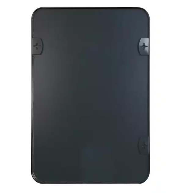 HUOVTR 24 in. W x 32 in. H Black Rectangle Framed Mirror