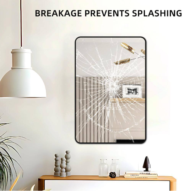 HUOVTR 24 in. W x 32 in. H Black Rectangle Framed Mirror