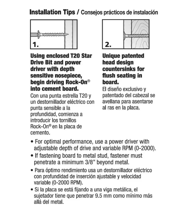 Rock-On #9 x 1-5/8 in. Serrated Flat Head Star Drive Cement Board Screws (575-Pack)