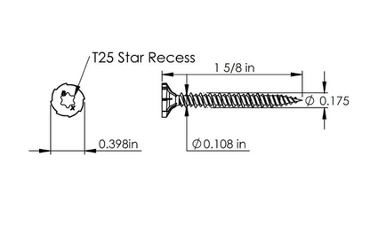 Rock-On #9 x 1-5/8 in. Serrated Flat Head Star Drive Cement Board Screws (575-Pack)