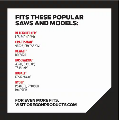 Oregon R45 Chainsaw Chain for 12 in. Bar, Fits Echo, Makita, Craftsman, Husqvarna, Ryobi and more
