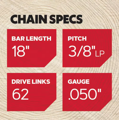 Oregon S62 Chainsaw Chain for 18 in. Bar, Fits Husqvarna, Echo, Poulan, Craftsman, Homelite and More (2-Pack)