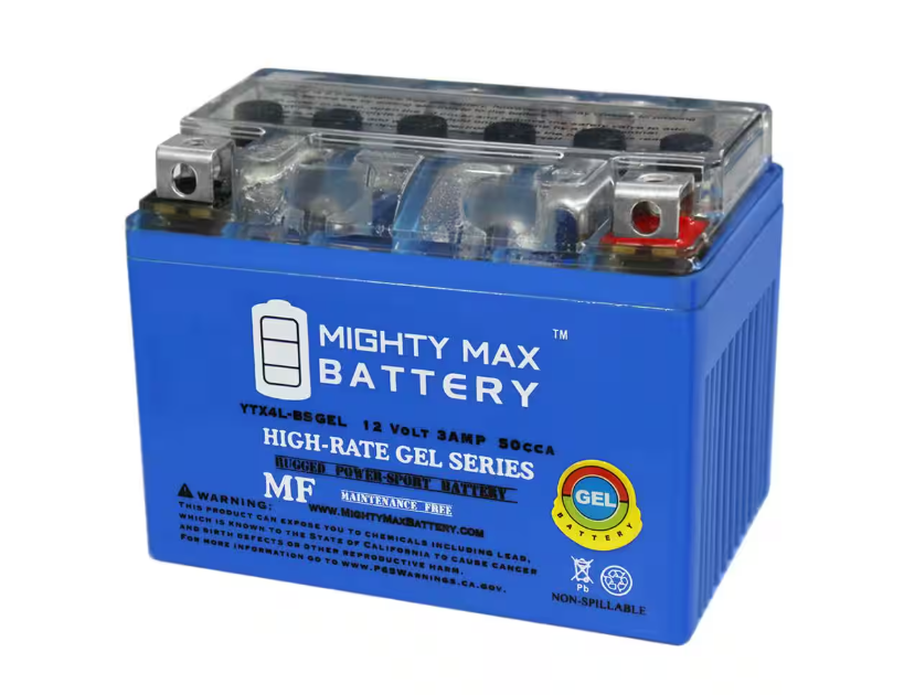 MIGHTY MAX BATTERY 12-Volt 3 Ah 50 CCA GEL Sealed Lead Acid (SLA) Powersport Battery