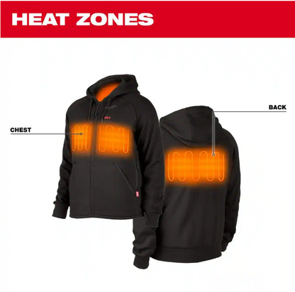 Milwaukee Men's 2X-Large M12 12-Volt Lithium-Ion Cordless Black Heated Jacket Hoodie Kit with (1) 2.0 Ah Battery and Charger