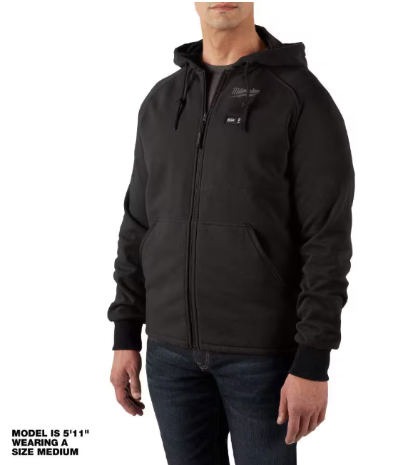Milwaukee Men's 2X-Large M12 12-Volt Lithium-Ion Cordless Black Heated Jacket Hoodie Kit with (1) 2.0 Ah Battery and Charger