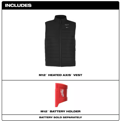 Milwaukee Men's 2X-Large M12 12V Lithium-Ion Cordless AXIS Black Heated Vest (Vest Only)