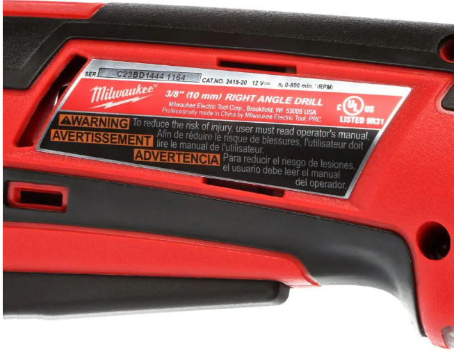 Milwaukee M12 12V Lithium-Ion Cordless 3/8 in. Right Angle Drill (Tool-Only)