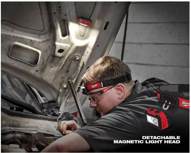 Milwaukee 450 Lumens Internal Rechargeable Magnetic Headlamp and Task Light