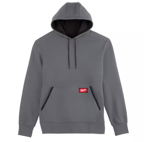 Milwaukee Men's Large Gray Midweight Cotton/Polyester Long-Sleeve Pullover Hoodie