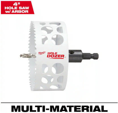 Milwaukee 4 in. HOLE DOZER Bi-Metal Hole Saw with 3/8 in. Arbor and Pilot Bit