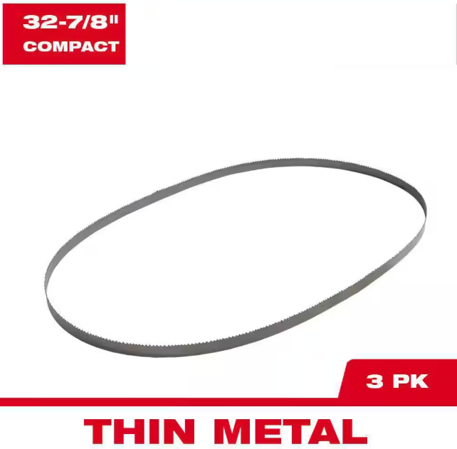 Milwaukee 32-7/8 in. 18 TPI Compact Bi-Metal Band Saw Blade (3-Pack) For M18 FUEL Compact Bandsaw/Corded