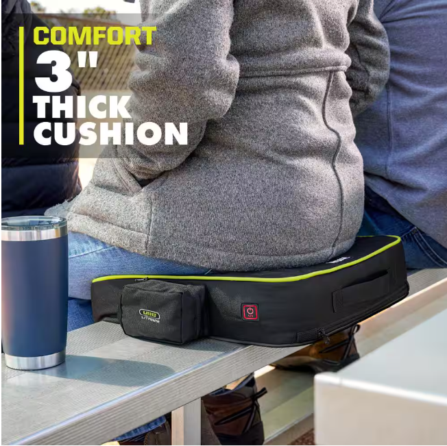 RYOBI USB Lithium Cordless Heated Cushion Kit with (2) 2.0 Ah Batteries and Charging Cable