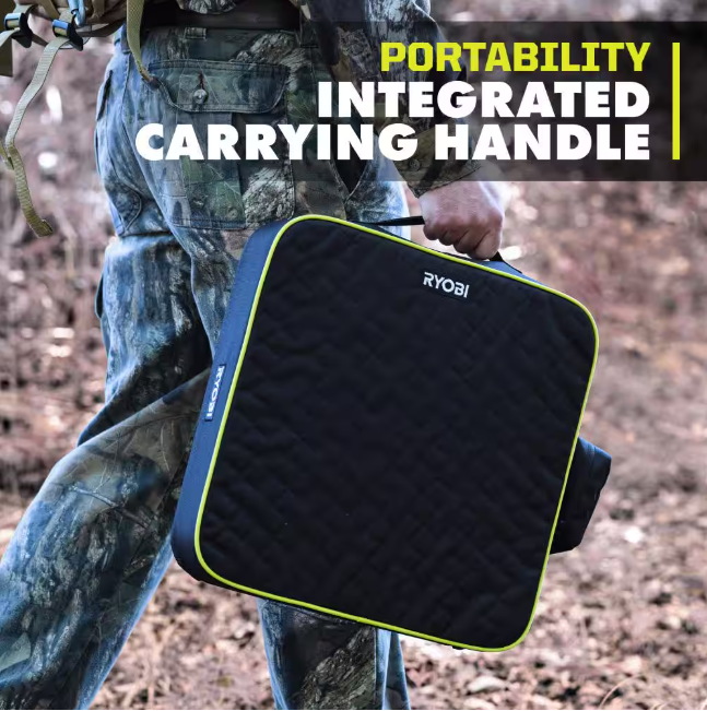 RYOBI USB Lithium Cordless Heated Cushion Kit with (2) 2.0 Ah Batteries and Charging Cable