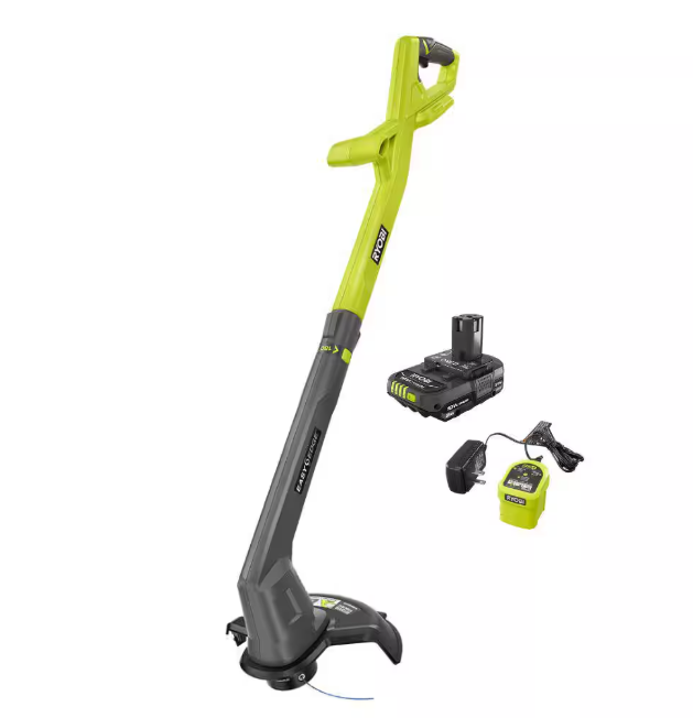 RYOBI ONE+ 18V 10 in. Cordless Battery String Trimmer/Edger with 2.0 Ah Battery and Charger