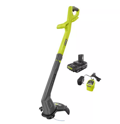 RYOBI ONE+ 18V 10 in. Cordless Battery String Trimmer/Edger with 2.0 Ah Battery and Charger