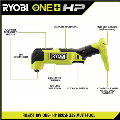 RYOBI ONE+ HP 18V Brushless Cordless Oscillating Multi-Tool (Tool Only)