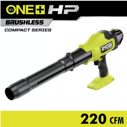RYOBI ONE+ HP 18V Brushless Cordless 220 CFM 140 MPH Compact Blower (Tool-Only)