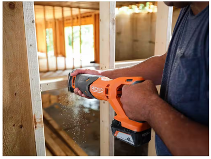 RIDGID 18V Cordless Reciprocating Saw Kit with 4.0 Ah Battery and Charger