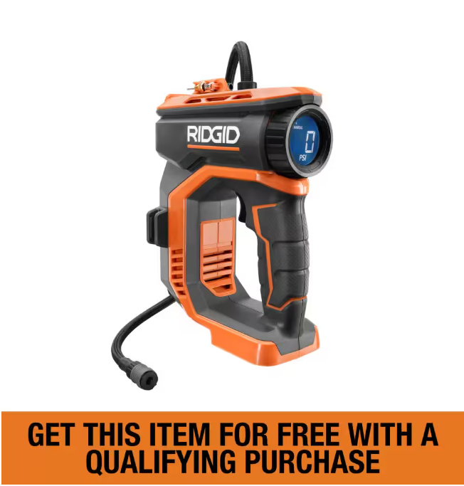 RIDGID 18V Cordless Portable Inflator (Tool Only)