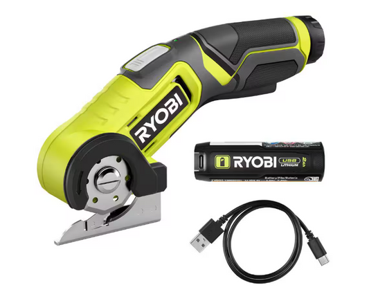 RYOBI USB Lithium Power Cutter Kit with 2.0 Ah USB Lithium Battery and Charging Cable