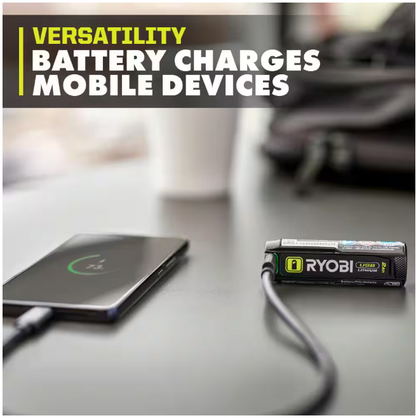 RYOBI USB Lithium Cordless Magnetic Clamp Light Kit with 2.0 Ah Battery and Charging Cable