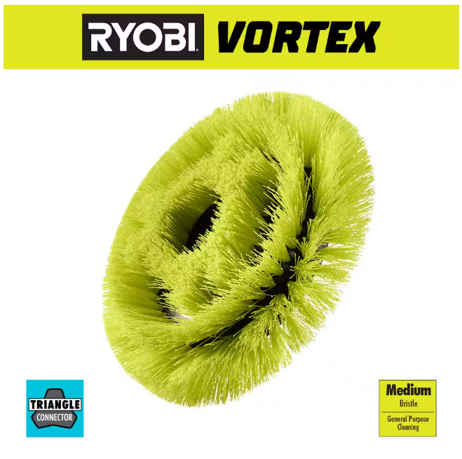RYOBI 7 in. VORTEX Medium Bristle Brush