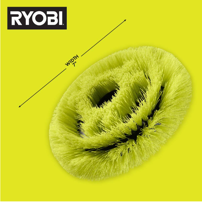 RYOBI 7 in. VORTEX Medium Bristle Brush