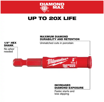Milwaukee 3/8 in. Diamond Max Hole Saw