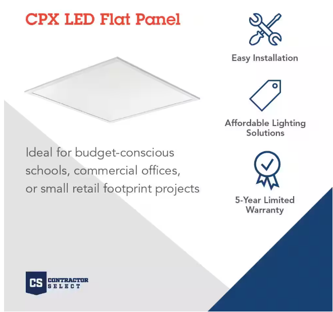 Lithonia Lighting Contractor Select CPX 2 ft. x 2 ft. Adjustable Lumens Integrated LED Panel Light with Switchable White Color Temperature
