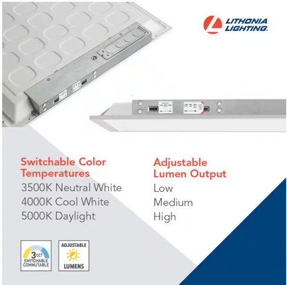 Lithonia Lighting Contractor Select CPX 2 ft. x 2 ft. Adjustable Lumens Integrated LED Panel Light with Switchable White Color Temperature