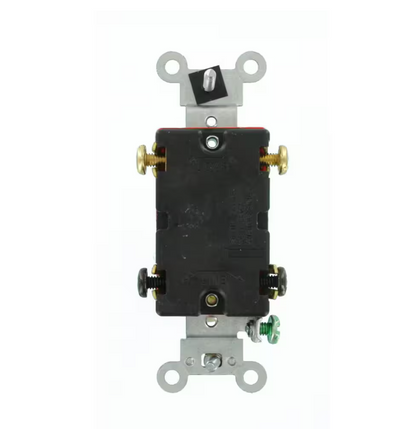 Leviton 20 Amp Industrial Grade Heavy Duty Double-Pole Pilot Light Toggle Switch, Clear