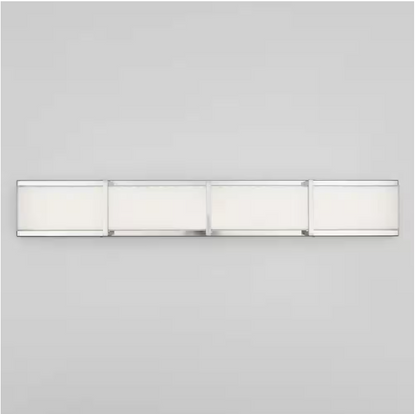 Artika Subway 35 in. 4-Light Stainless Steel Modern Integrated LED Vanity Light Bar for Bathroom