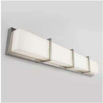 Artika Subway 35 in. 4-Light Stainless Steel Modern Integrated LED Vanity Light Bar for Bathroom