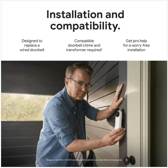 Google Nest Doorbell (Wired, 2nd Gen) - Ivy