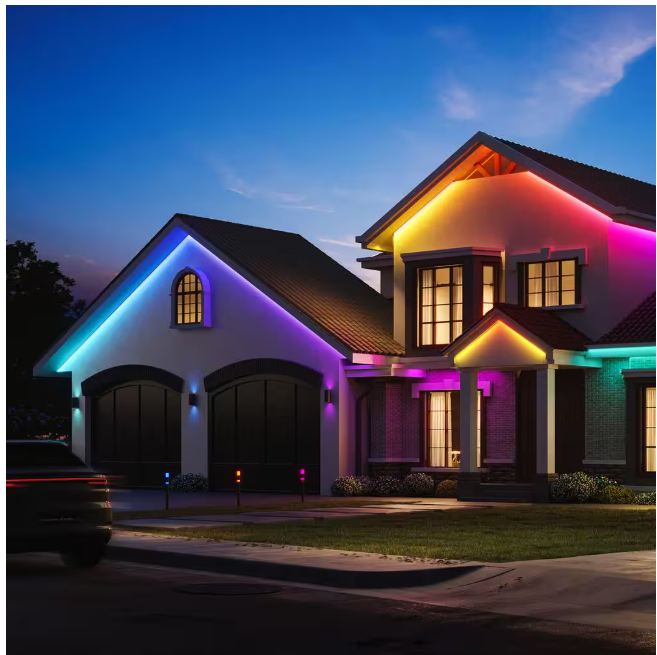 Govee RGBIC 36-Watt Equivalent 32.8 ft. Integrated LED Smart Color Changing Outdoor Black Wi-Fi Enabled Strip Light (1-Strip)