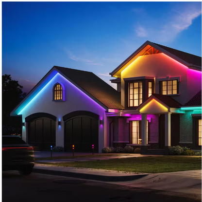 Govee RGBIC 36-Watt Equivalent 32.8 ft. Integrated LED Smart Color Changing Outdoor Black Wi-Fi Enabled Strip Light (1-Strip)