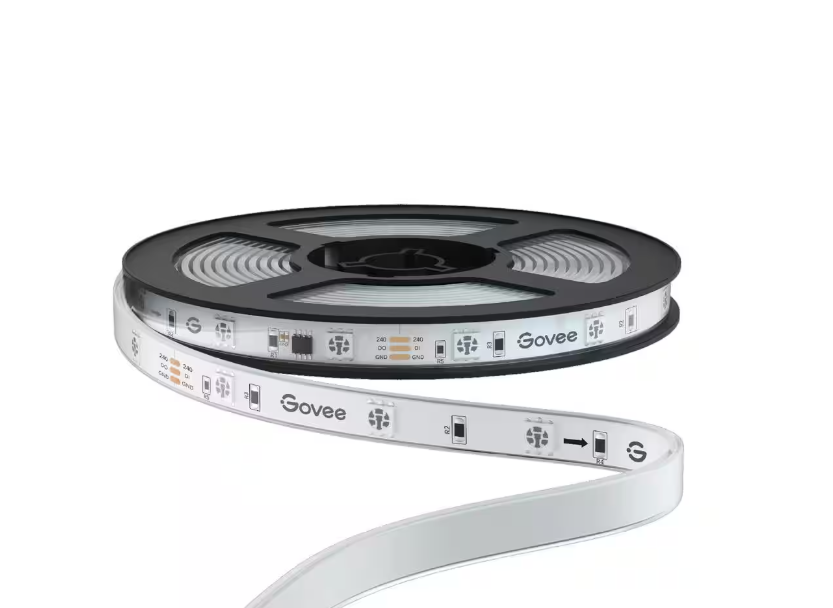 Govee RGBIC 36-Watt Equivalent 32.8 ft. Integrated LED Smart Color Changing Outdoor Black Wi-Fi Enabled Strip Light (1-Strip)