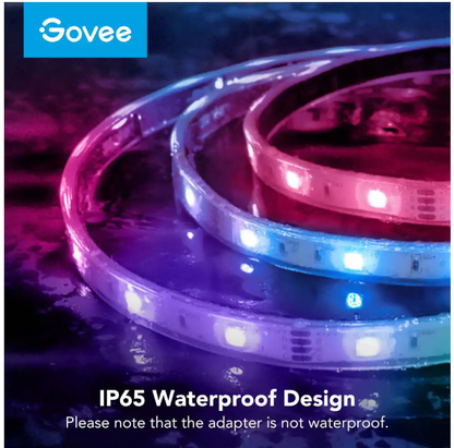 Govee RGBIC 36-Watt Equivalent 32.8 ft. Integrated LED Smart Color Changing Outdoor Black Wi-Fi Enabled Strip Light (1-Strip)