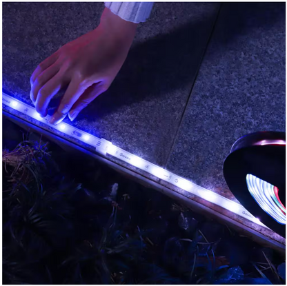 Govee RGBIC 36-Watt Equivalent 32.8 ft. Integrated LED Smart Color Changing Outdoor Black Wi-Fi Enabled Strip Light (1-Strip)