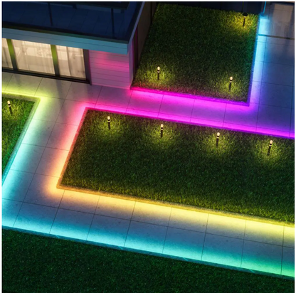 Govee RGBIC 36-Watt Equivalent 32.8 ft. Integrated LED Smart Color Changing Outdoor Black Wi-Fi Enabled Strip Light (1-Strip)