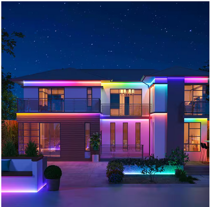 Govee RGBIC 36-Watt Equivalent 32.8 ft. Integrated LED Smart Color Changing Outdoor Black Wi-Fi Enabled Strip Light (1-Strip)