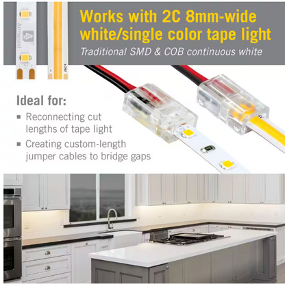 Armacost Lighting 2-pin Wire to Tape Connector Cord (6-Pack)