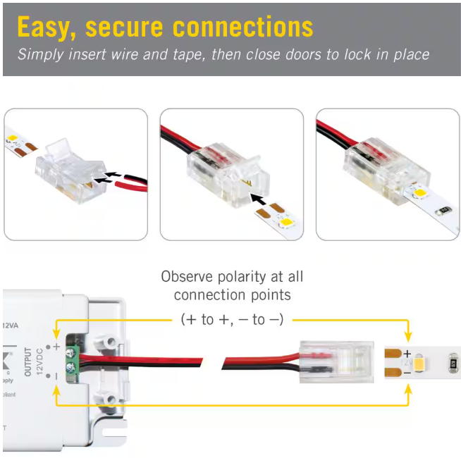 Armacost Lighting 2-pin Wire to Tape Connector Cord (6-Pack)