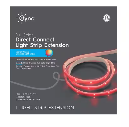 Cync 8 ft. Smart Plug-In Dimmable Cuttable Color Changing Integrated LED Strip Light Extension (1-Pack)