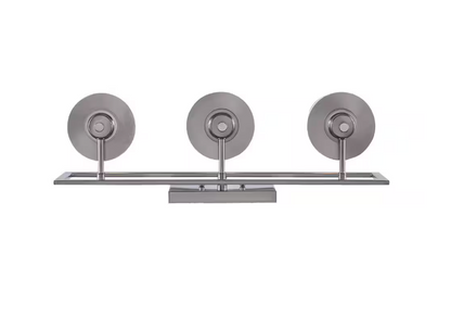 Bel Air Lighting 22 in. 3-Light Brushed Nickel Bathroom Vanity Light Fixture with Frosted Inner Glass and Clear Outer Glass