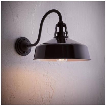 Progress Lighting Perry Court 1-Light Gloss Black Outdoor Wall Lantern