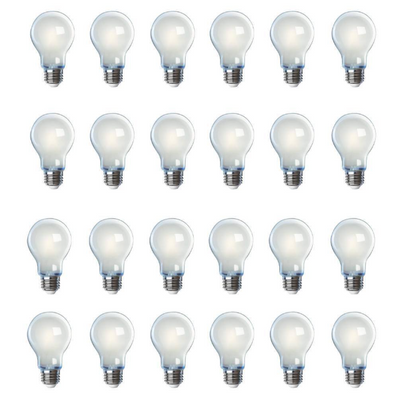 Feit Electric 60-Watt Equivalent A19 Dimmable Filament CEC 90 CRI White Glass E26 Medium Base LED Light Bulb, Daylight 5000K (24-Pack)